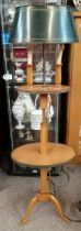 An Antique fruitwood extending side table with 2 x