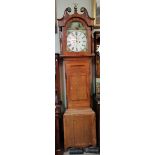 An 8 day longcase clock with painted face BARKERS OF EASINGWOLD