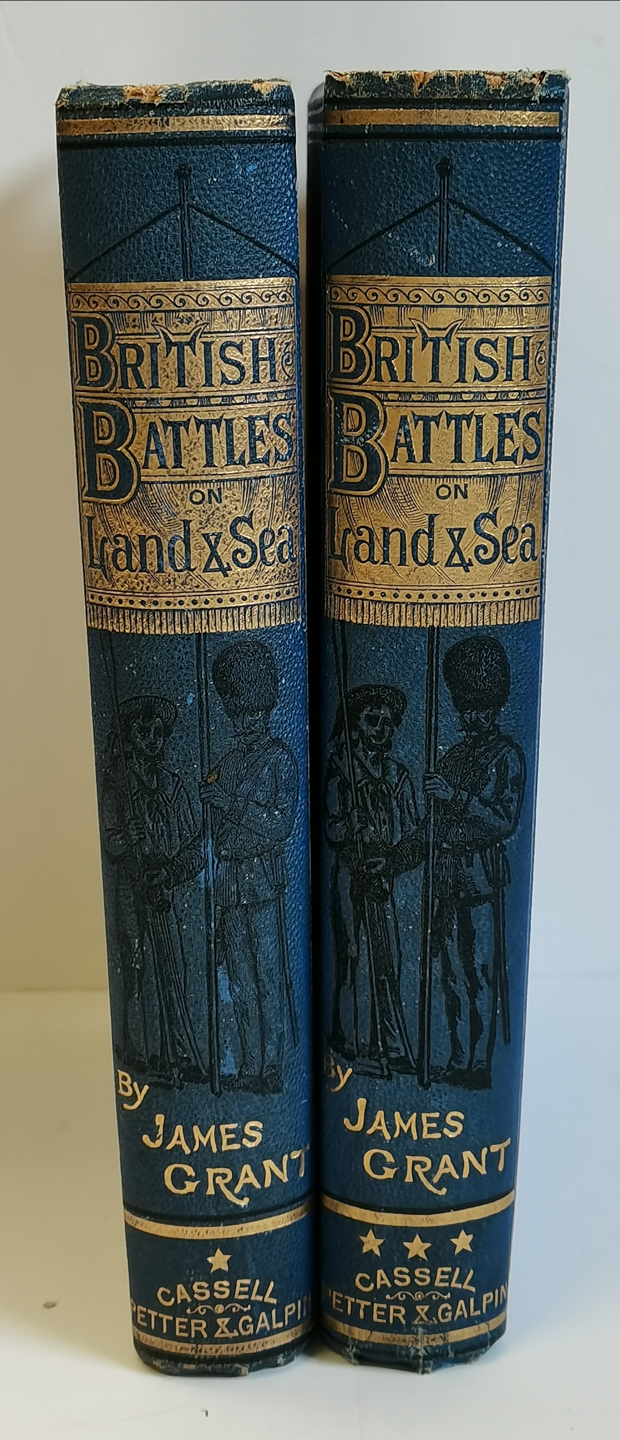 x2 Illustrated Antique hard backed books "British Battles on Land and Sea" - Image 2 of 3