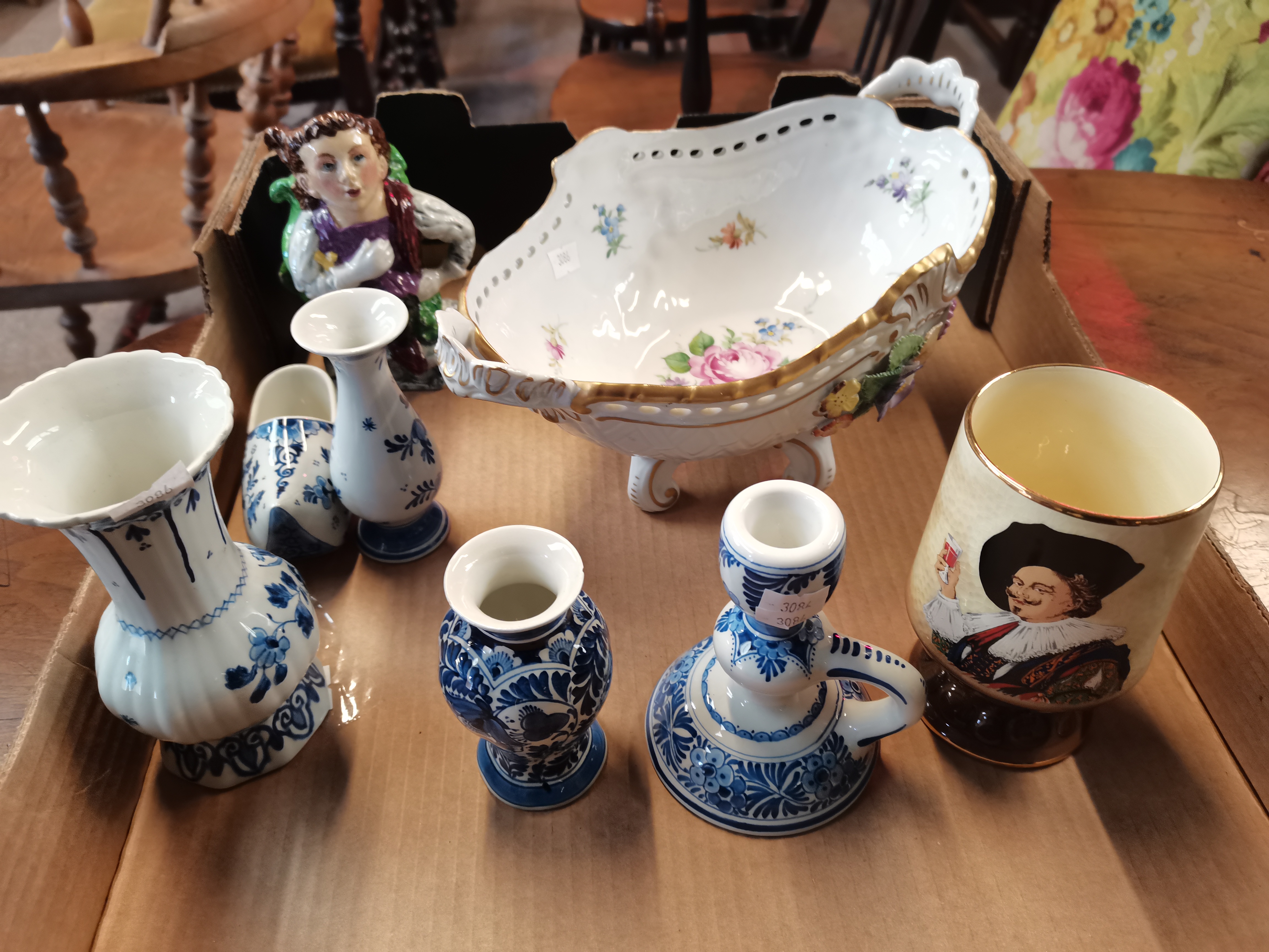 A collection of Delft blue and white china, Miniature toby jug, etc. - Image 2 of 2