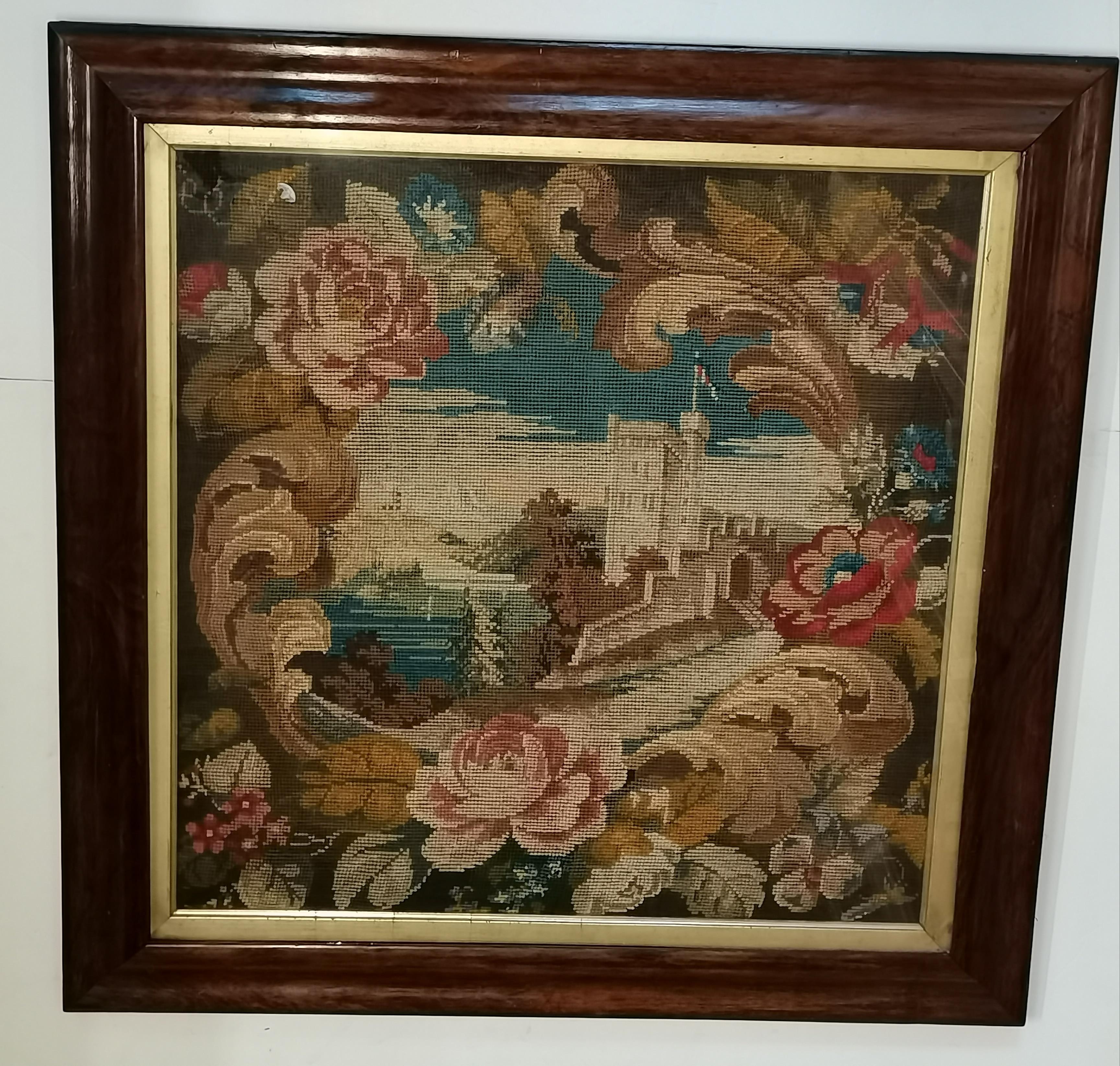 A woolwork tapestry, framed