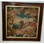 A woolwork tapestry, framed