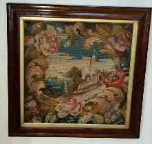 A woolwork tapestry, framed