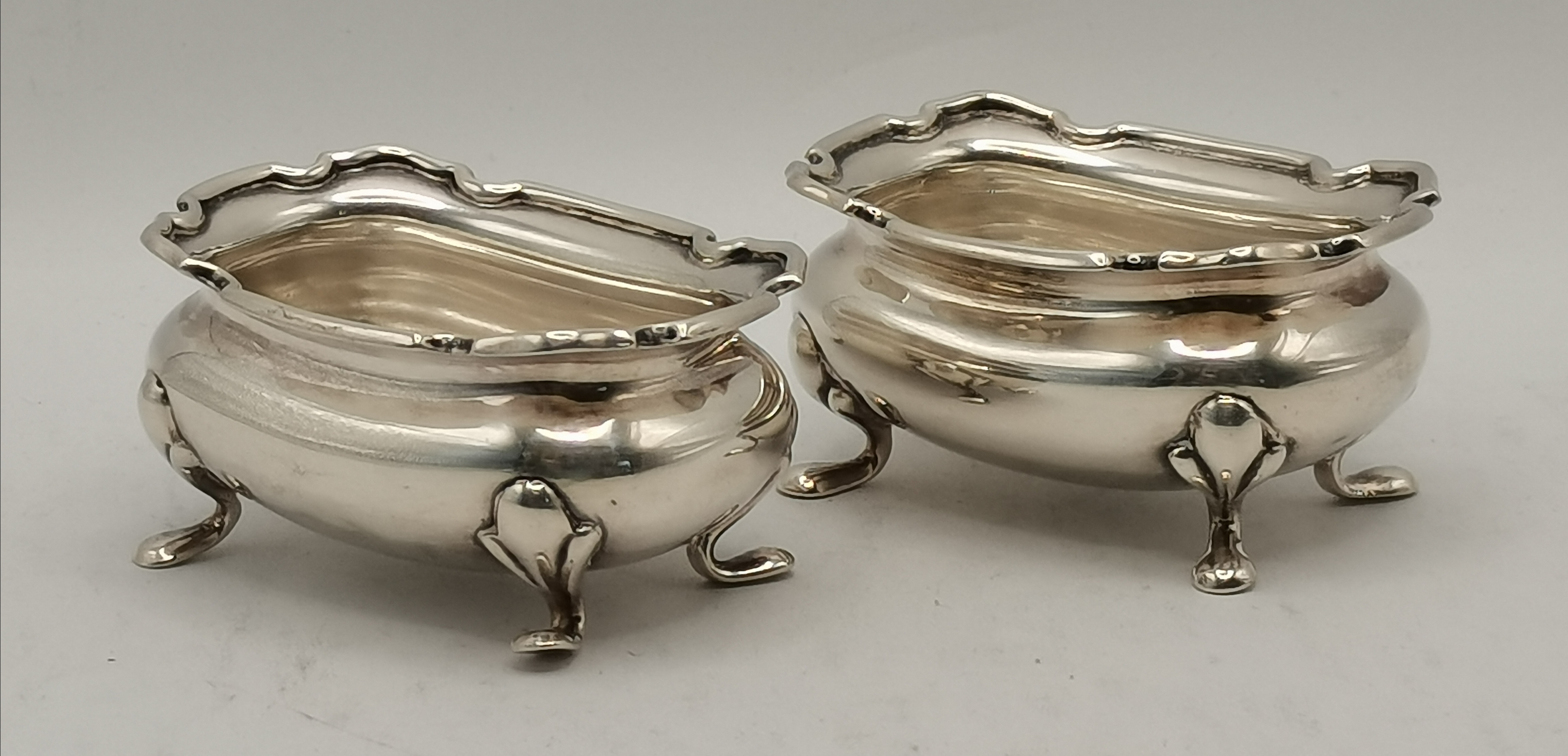 Two pairs of open silver salts - Image 4 of 5