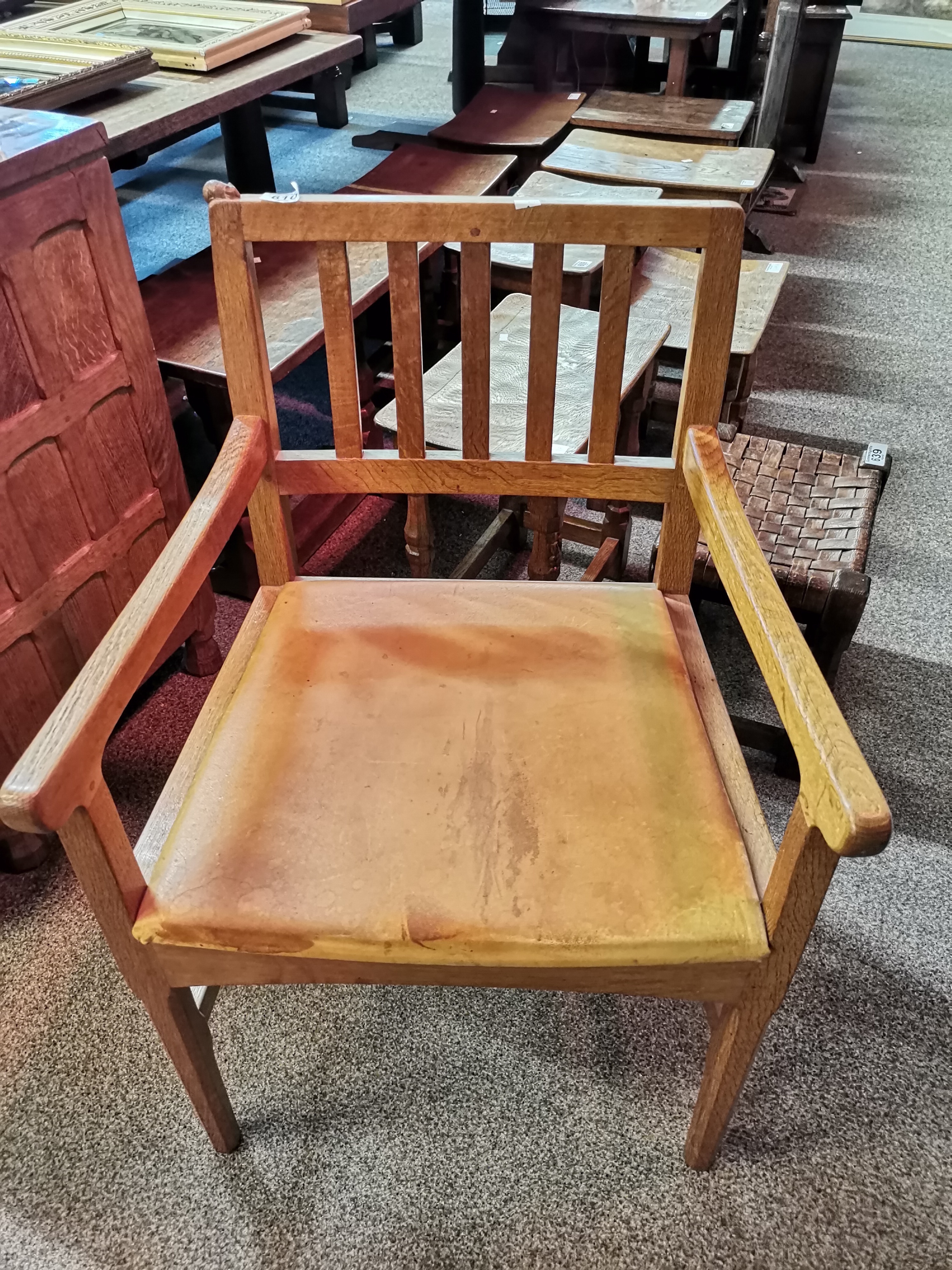 Robert Thompson, a Mouseman oak armchair