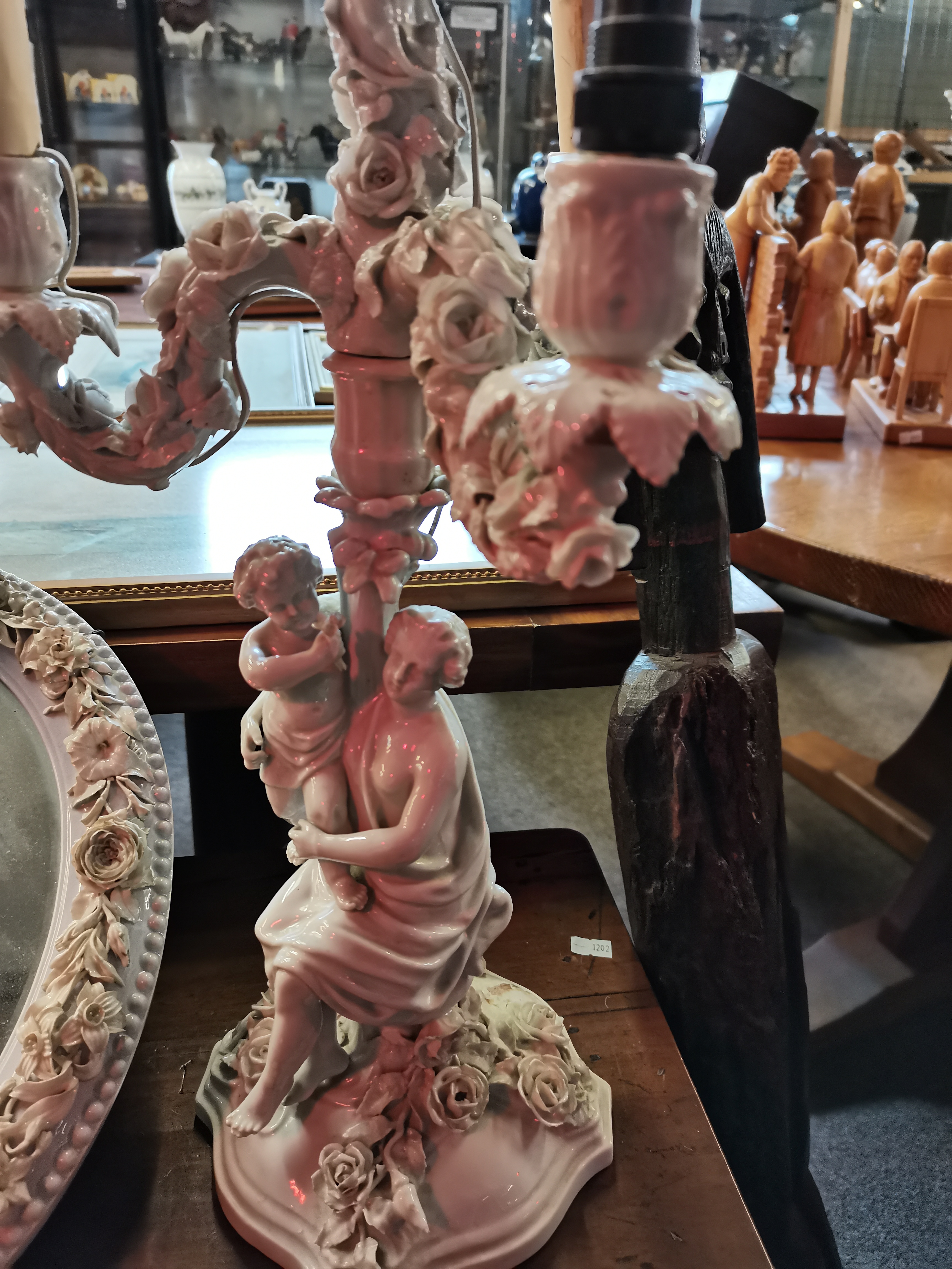 A Pair of Meissen candelabra lights with women hol - Image 3 of 13