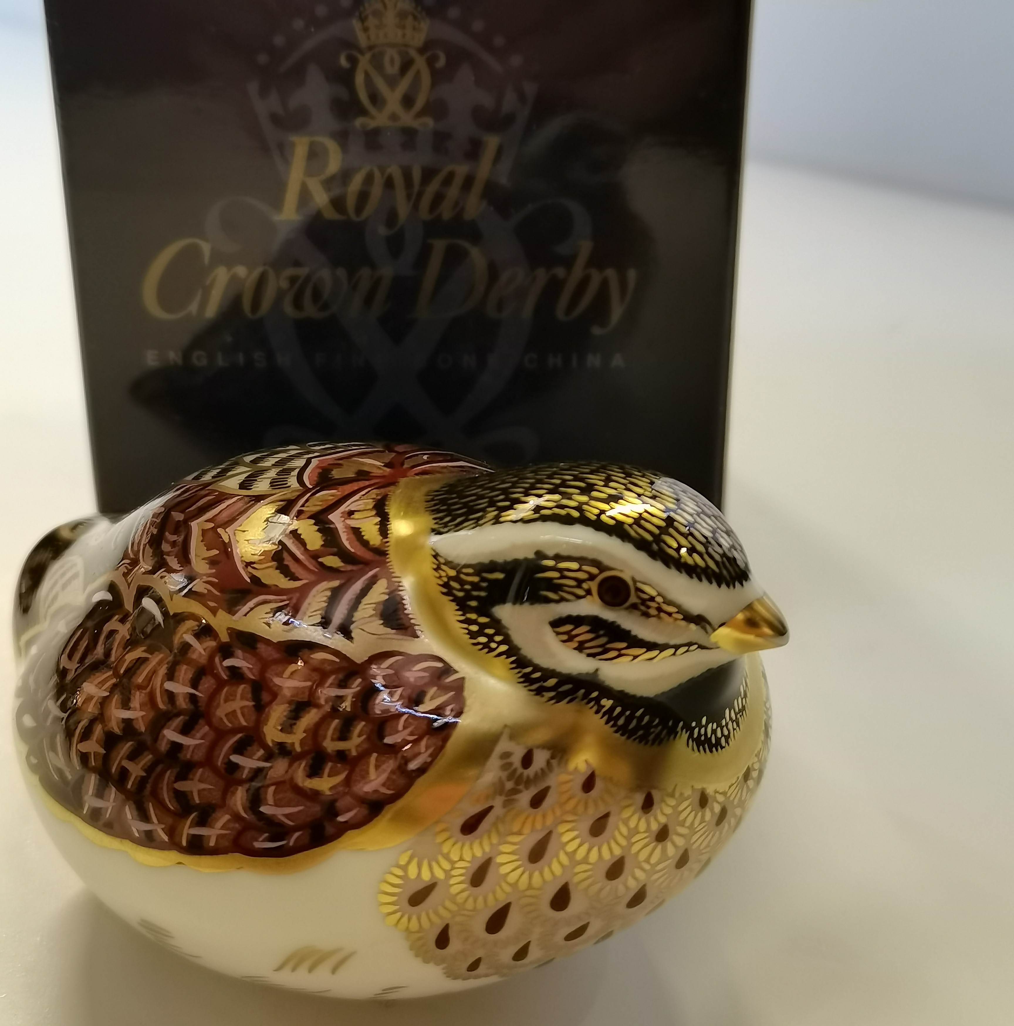 Royal Crown Derby Paperweight - Dappled Quail