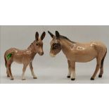 2 x Beswick Donkeys