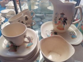x 2 tea sets incl "Happy Morn" by Beswick and polka dot