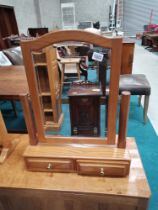 Carthouse Furniture Yorkshire Oak dressing table top mirror with 2 drawers