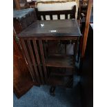 A Victorian oak revolving bookcase