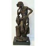 A bronze figure of a classical maiden