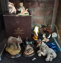 2 x country artists elephants, and mixed collection of Beswick and other figurines