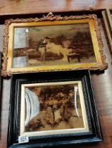 Two Victorian crystoleums, framed