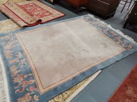 Blue and Cream thick Chinese rug
