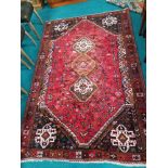 Large Wool rug in red and black