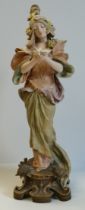 An Art Nouveau lady figurine 46cm high by ERNST WAHLISS VIENNA