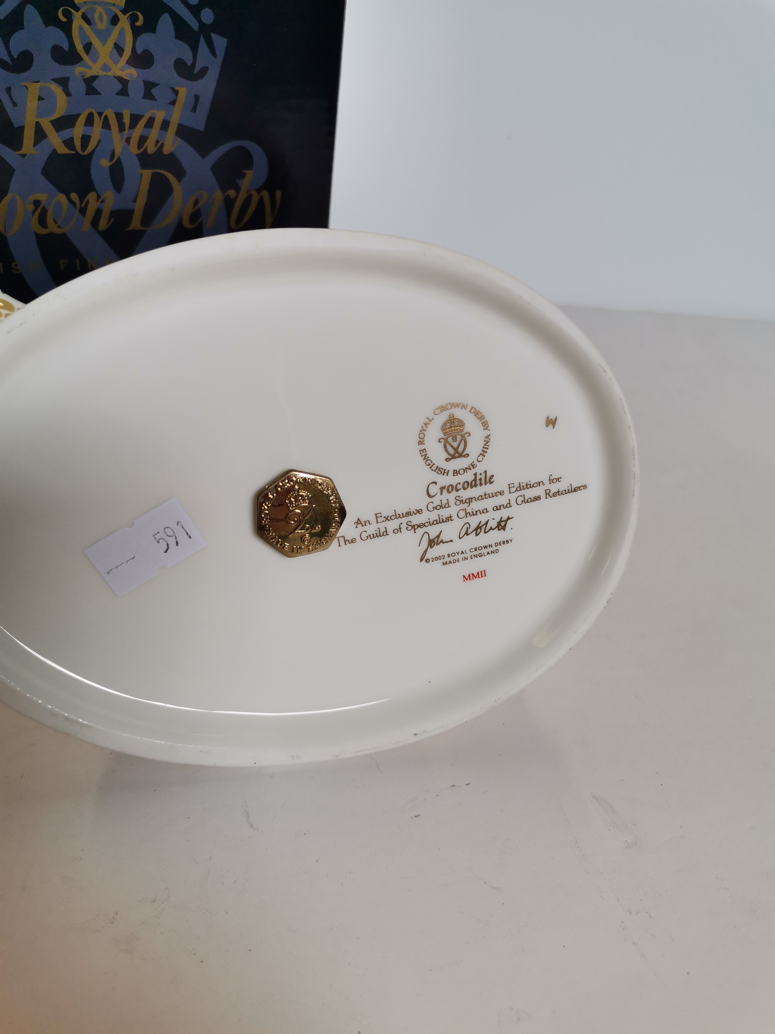 Royal Crown Derby Crocodile Paperweight, a Gold Signature Edition - Image 2 of 2