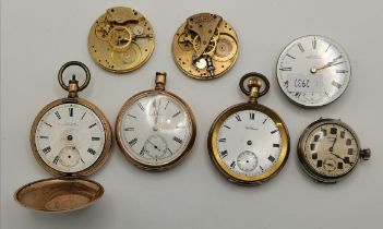 Three Waltham gold-plated pocket watches, etc. - spares and repairs
