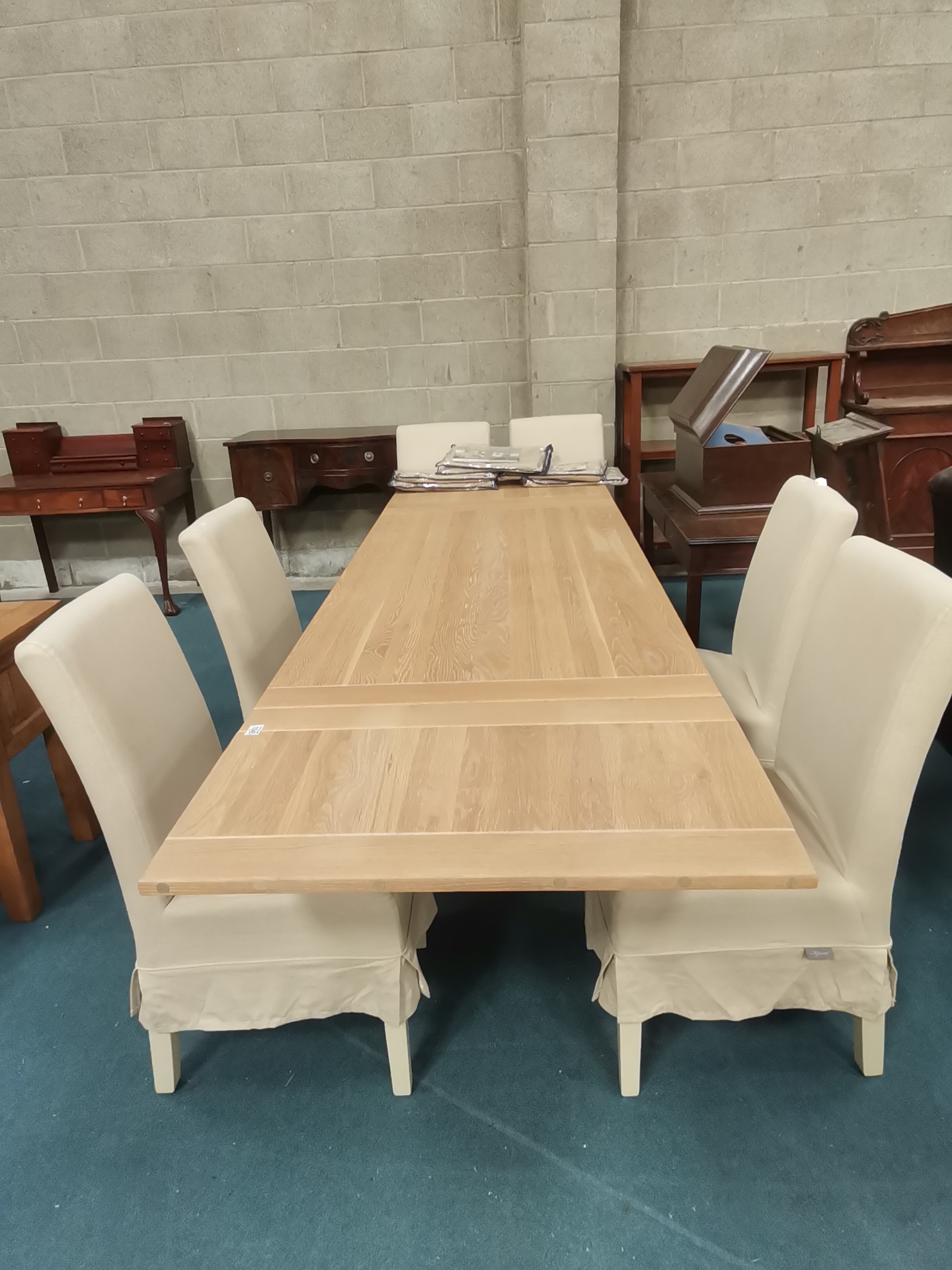 Neptune Chichester Extendable dining table 290cm when extended with 6 high backed chairs - Image 2 of 2