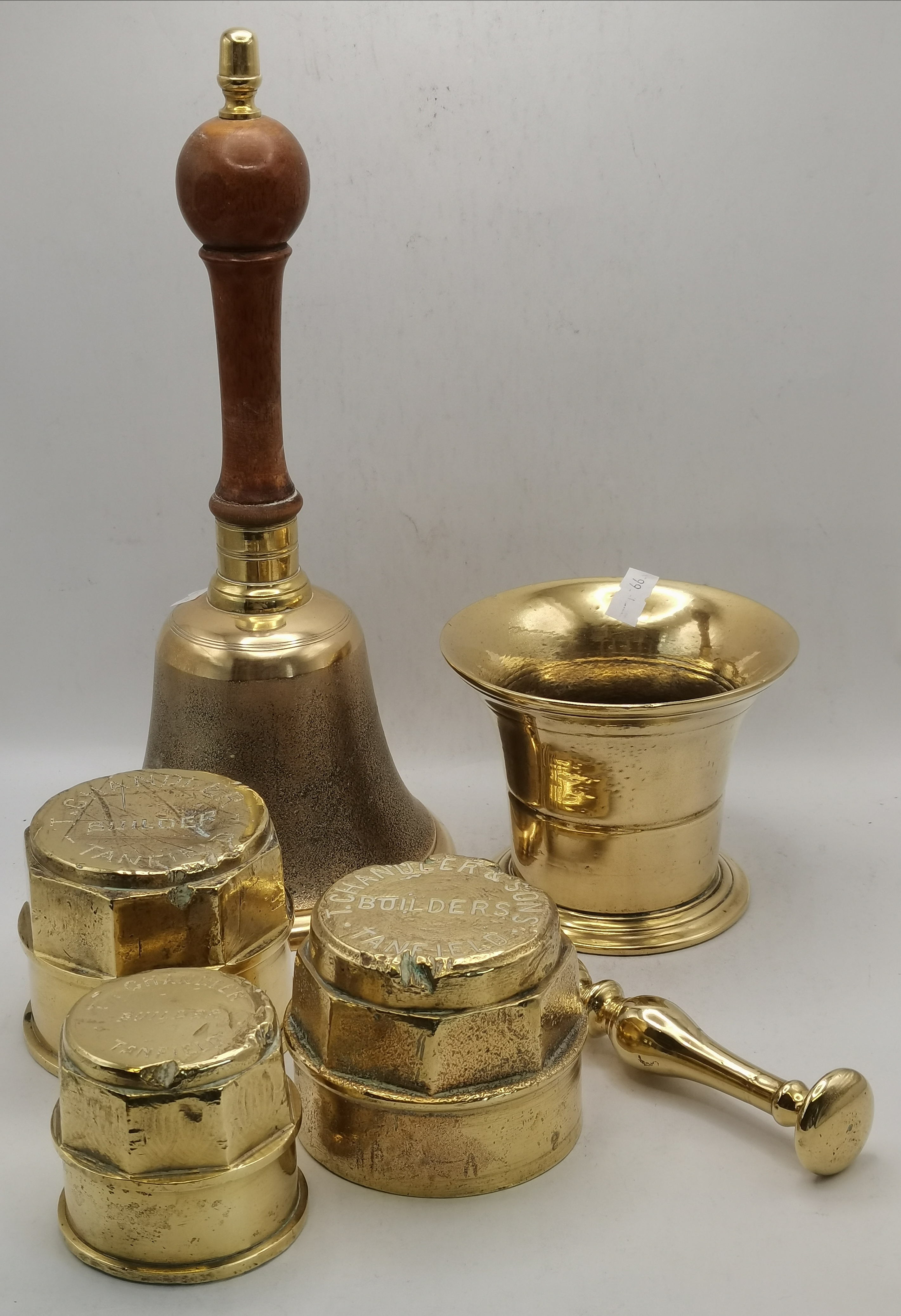 A small group of brassware