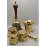 A small group of brassware