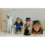 3 x Winston Churchill items plus a YACHTSMAN Doulton character mug