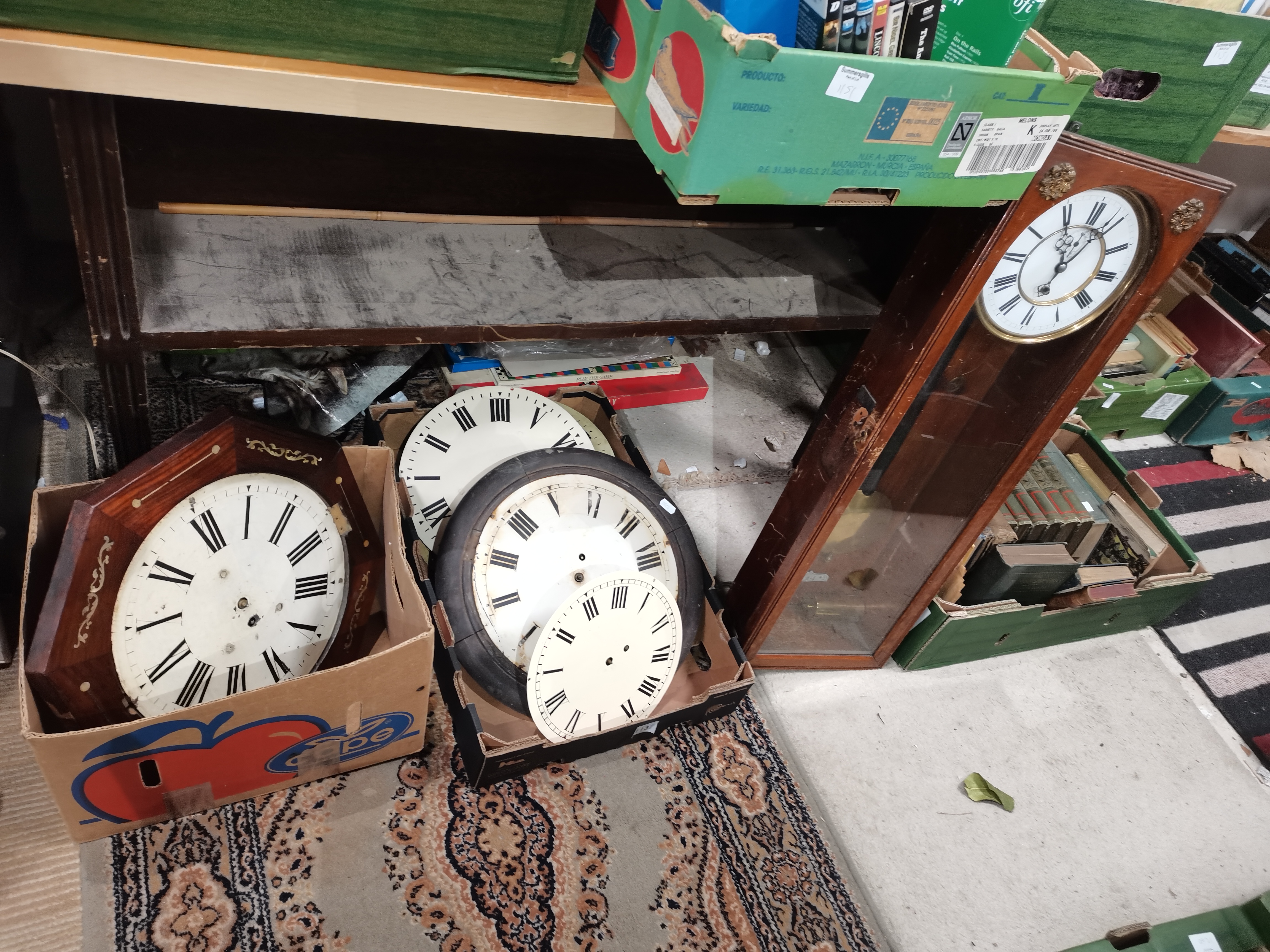 Box containing Clock Faces plus 2 x wall clocks etc - Image 2 of 2