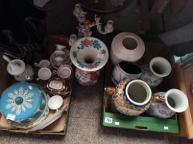 x 2 boxes of large vases, Wedgwood Cheese dome, Royal Albert coffee set etc
