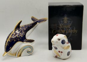 Royal Crown Deby Dolphin and Harvest Mouse paperweight
