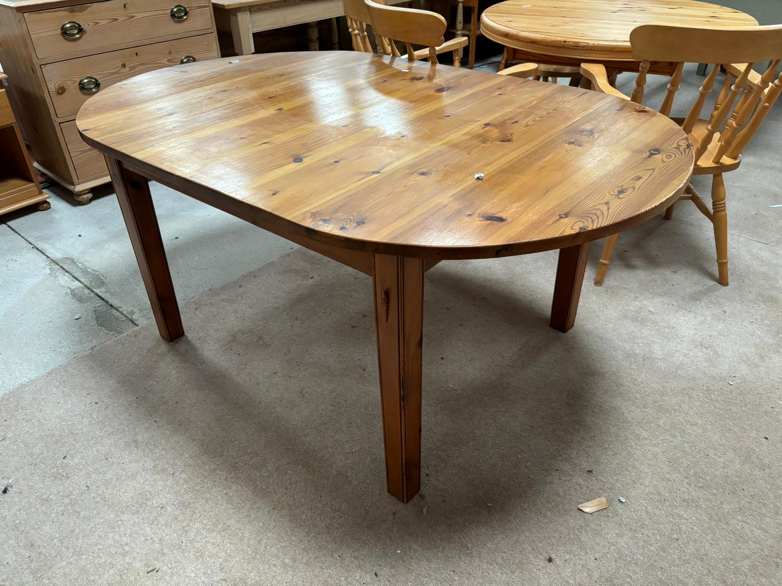 Unusual Oval Pine dining table by Lizardman - Image 3 of 3