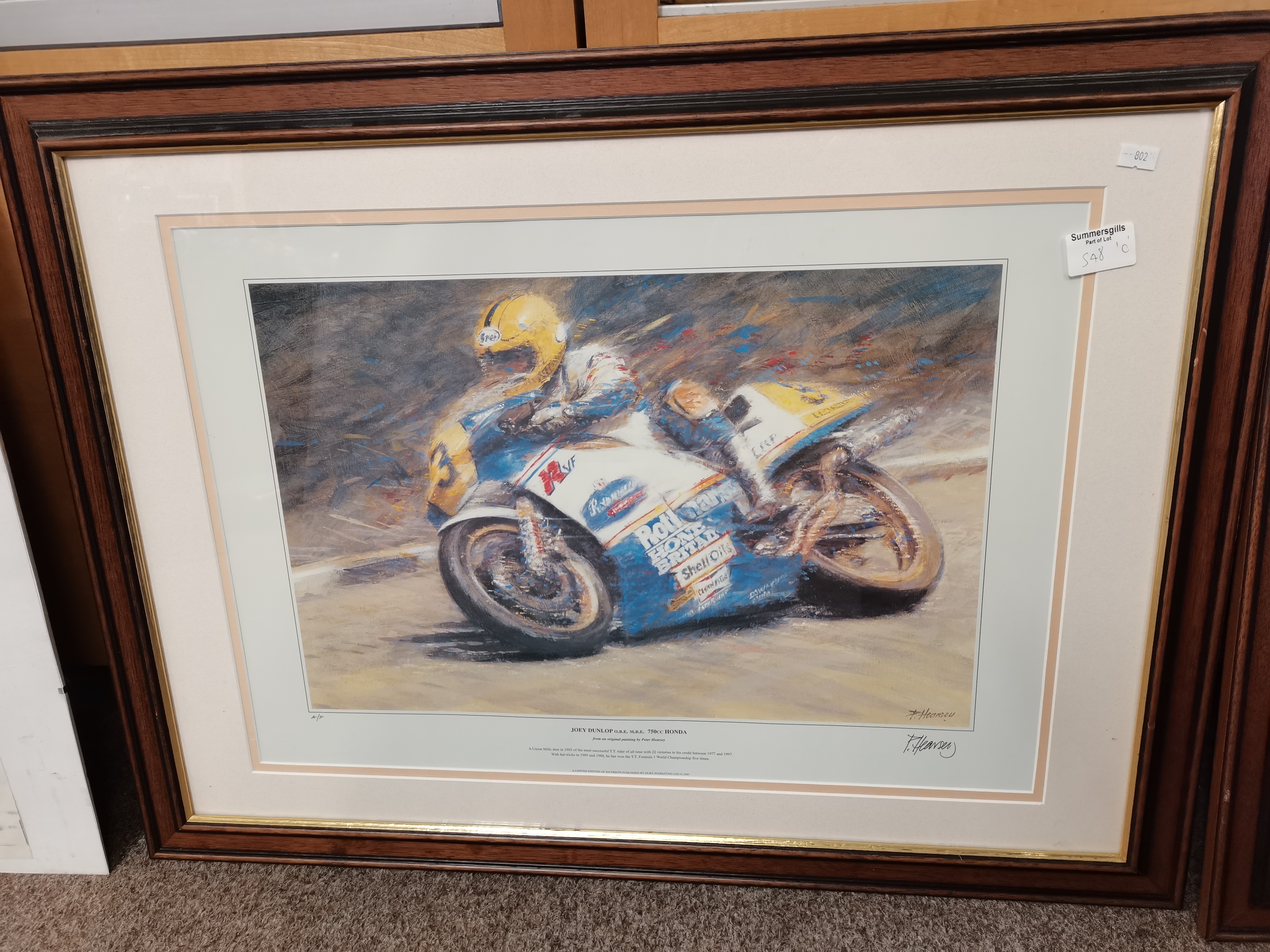 Artists proof of John Dunlop and Geoff Duke signed by artist PETER HEARSEY - Image 4 of 7