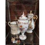 A collection of miscellaneous china incl. large twin handled mug