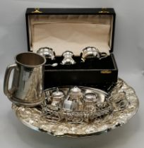 A group of assorted silver-plate and pewter