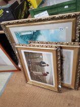 3 Pictures in Gold Frames
