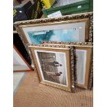 3 Pictures in Gold Frames