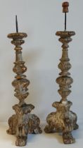 A pair of C18 French pricket candlesticks