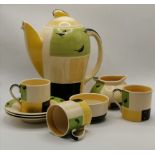 An Art Deco Kestrel coffee set by Susie Cooper