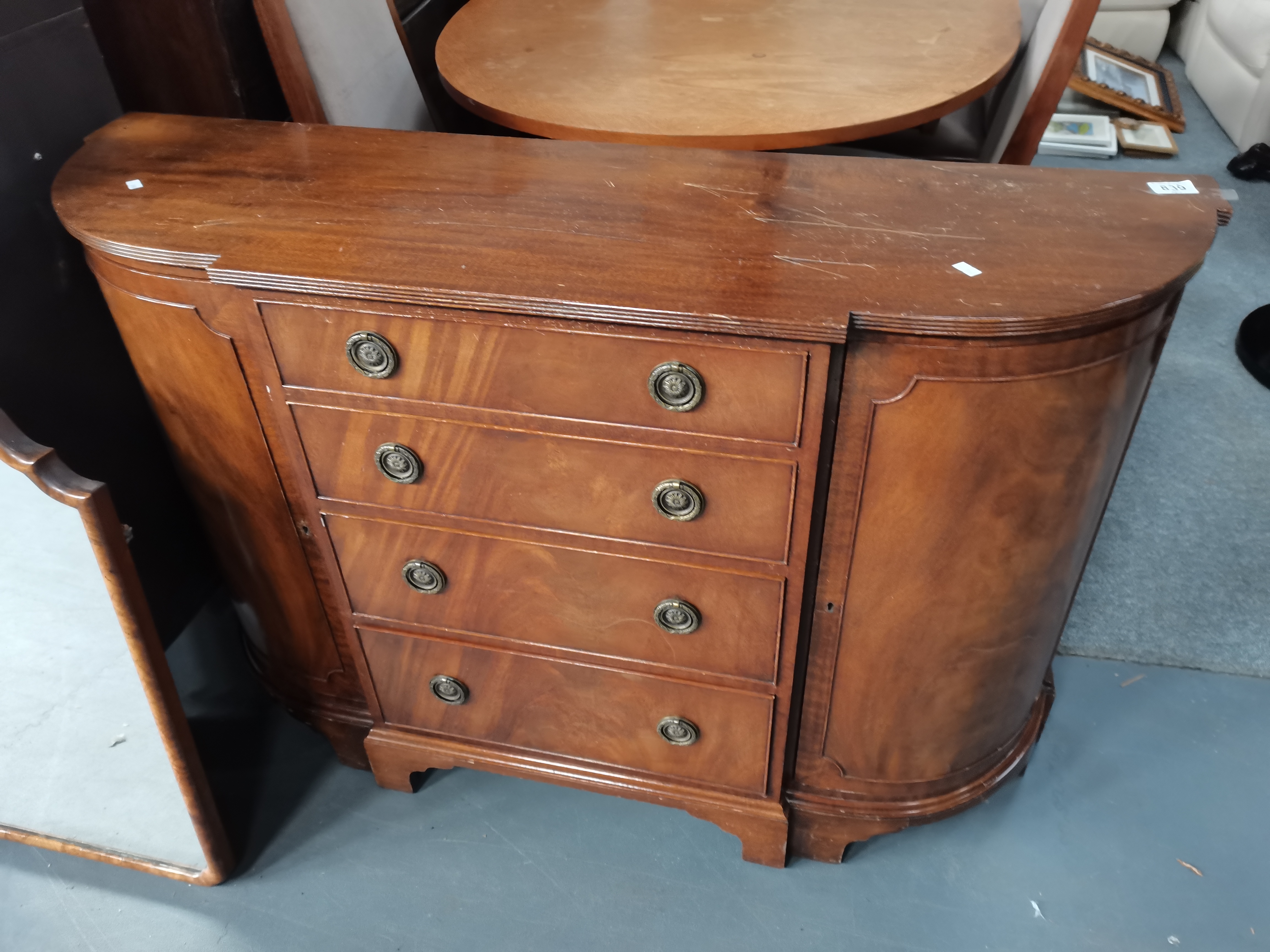 A 20th century mahogany sideboard 1.2m x 30cm