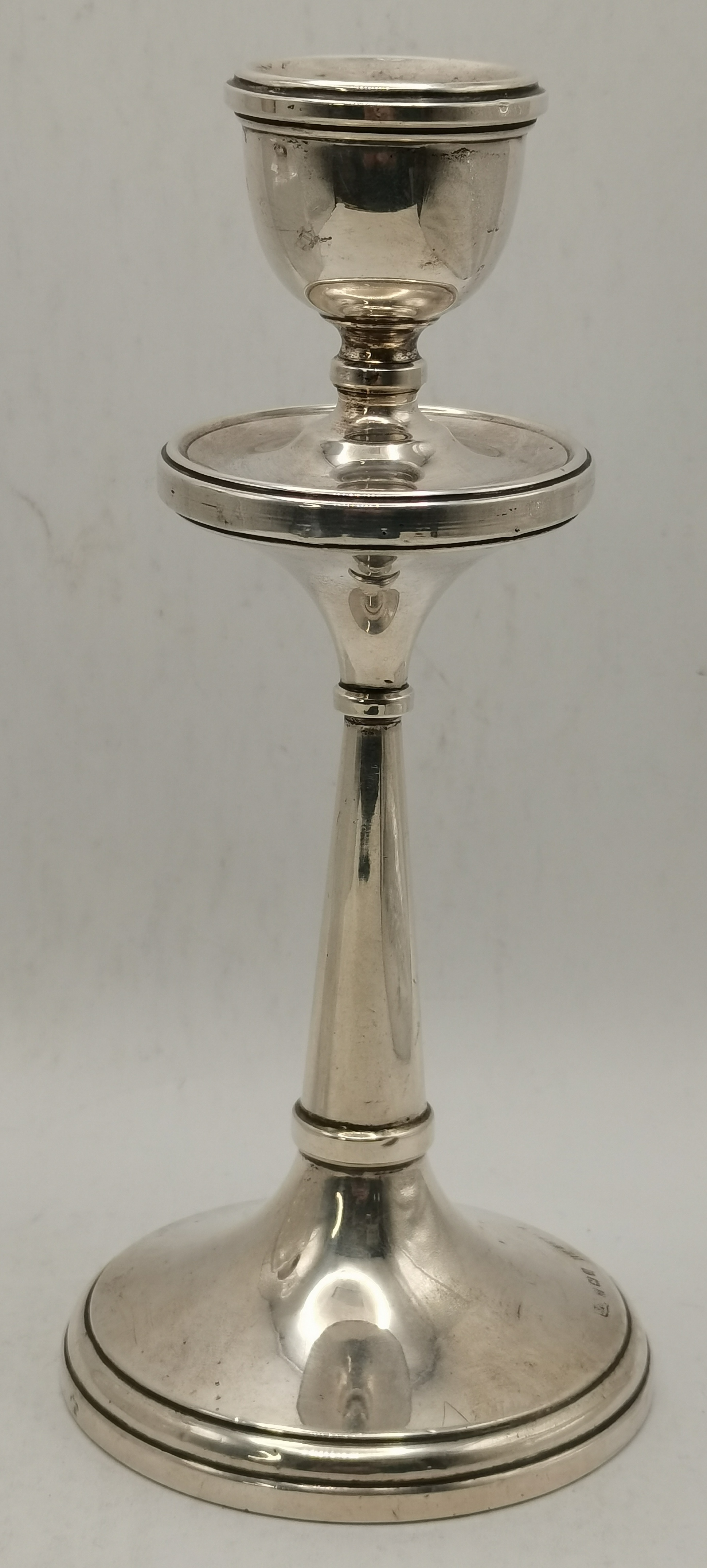 A silver candlestick and silver-mounted glass bottle - Image 4 of 5