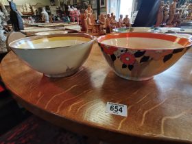 2 x CLARICE CLIFF bowls . 1 BIZARRE 22 cm diameter