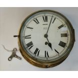A Smiths Astral brass ship's clock