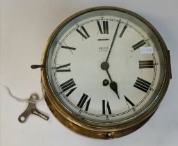 A Smiths Astral brass ship's clock