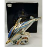 Royal Crown Derby Striped Dolphin Paperweight, is a Limited Edition