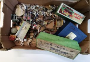 A Quantity of lead toy farm animals plus vintage boxes by W BRITAIN