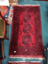 Red and Black wool rug