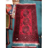 Red and Black wool rug