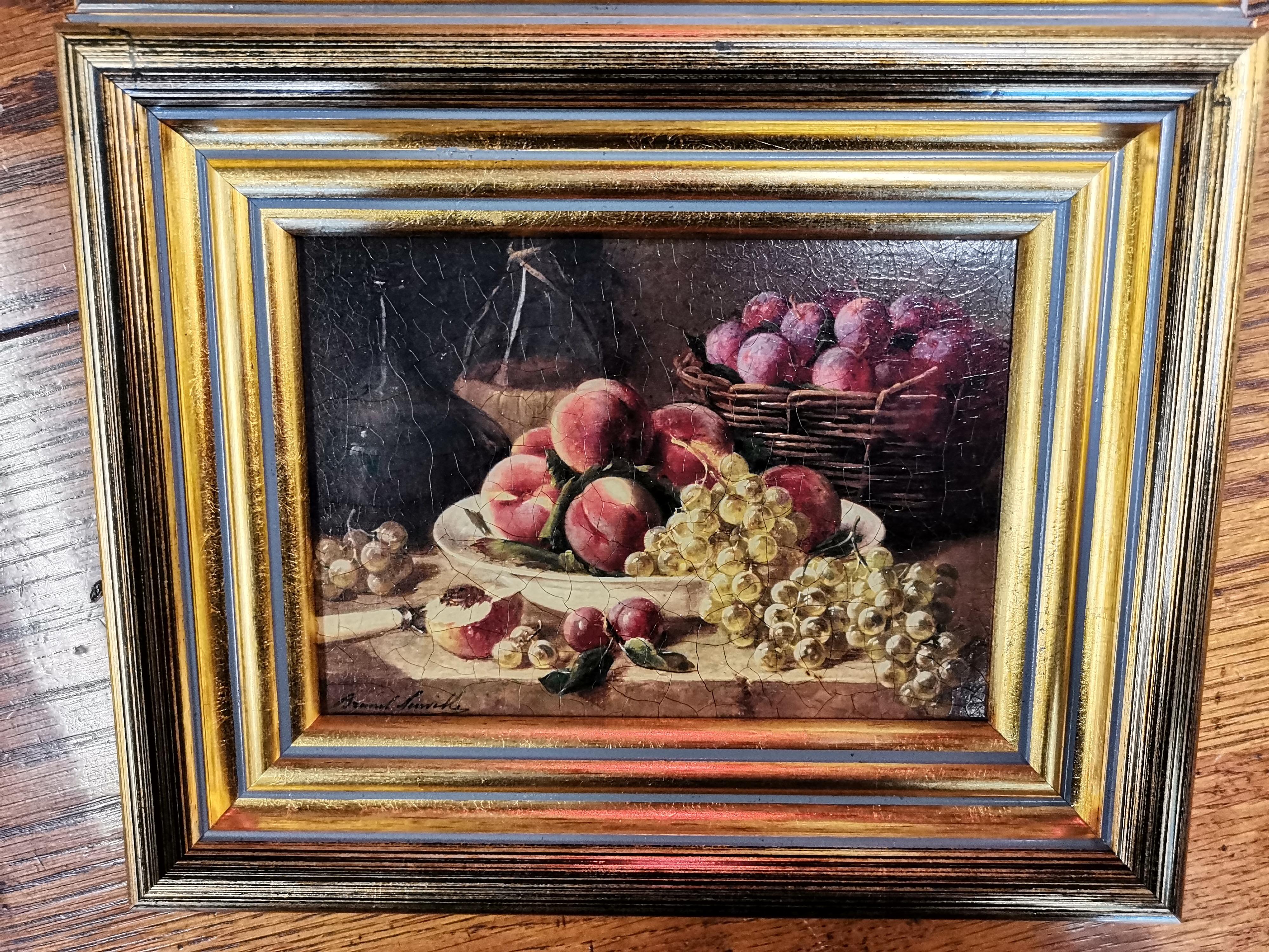 A pair of 20th Century oleographs, Still lifes of fruit - Image 3 of 3