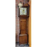 An 8 day oak and mahogany cased long cased clock by