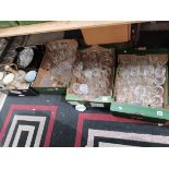 4 x boxes of glass ware and Worcester style potter